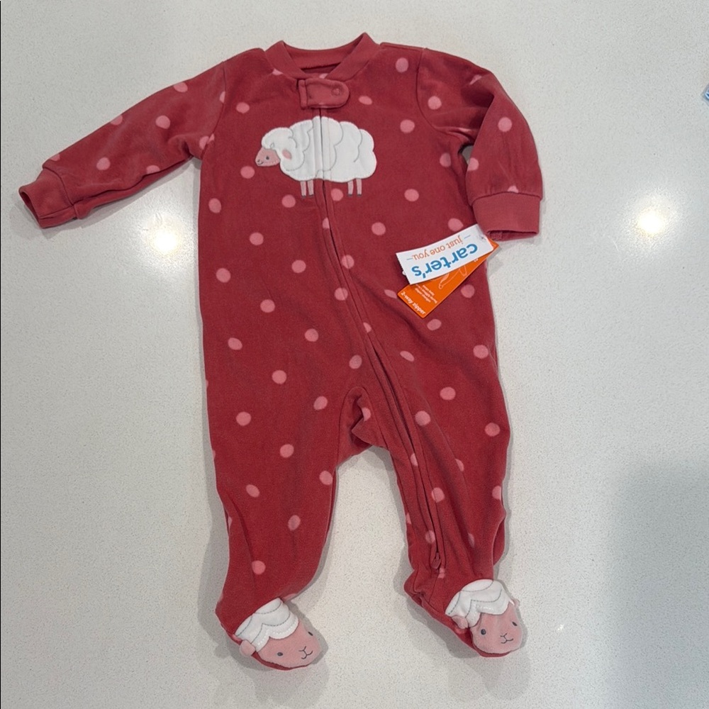 Carter's Pink Polka Dot Sheep Footie
